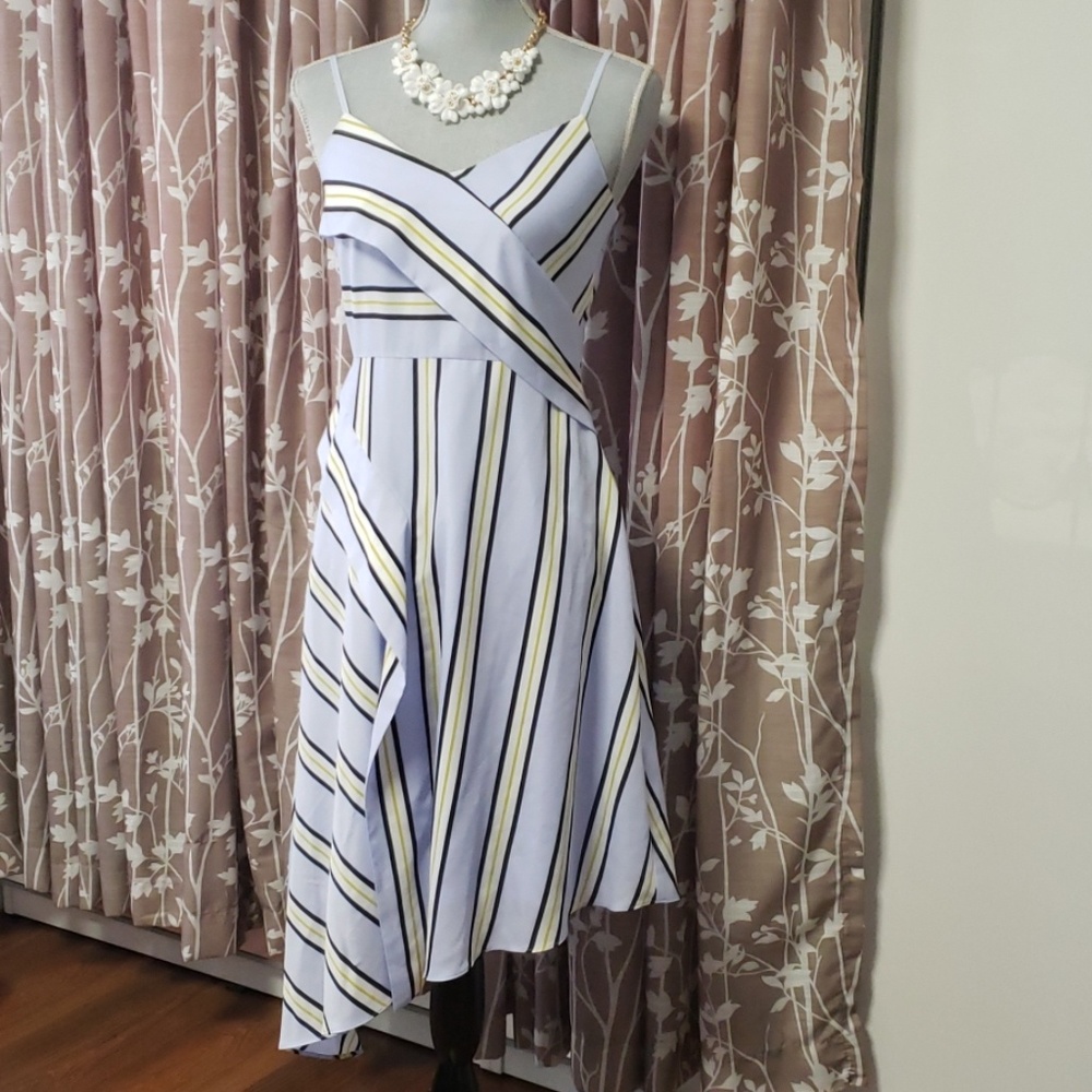 Banana republic blue striped dress sz 2 petite